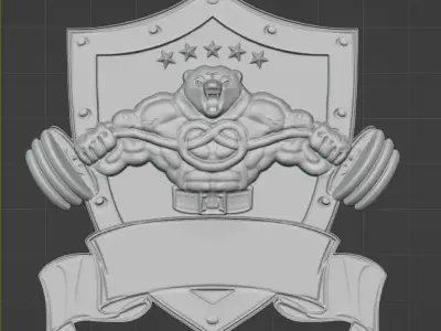 Strong Bear Powerlift relief for 3D print and CNC 3D print model