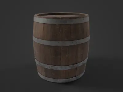 Wooden Barrel Free low-poly 3D model