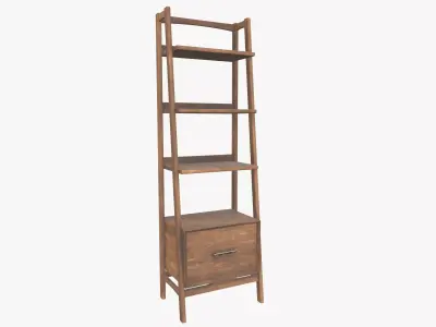 Book shelf Low-poly 3D model