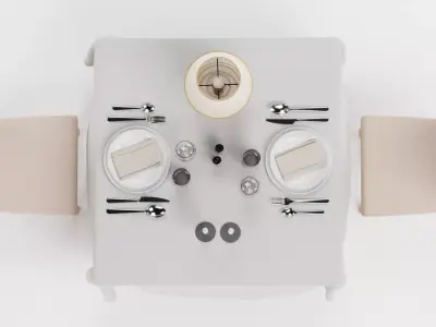 -Restaurant Table FULL V5- 3D model