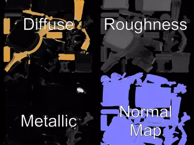 Luxury Black Office Chair model pack Low-poly 3D model