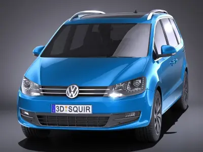 Volkswagen Sharan 2016 VRAY 3D model