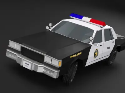 Police Car 1983 NY Lowpoly 3D Model 3D model