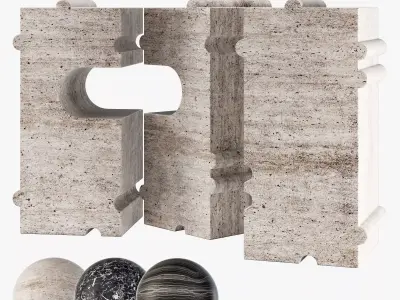 Kelly Wearstler hume modular stone bench 3D model