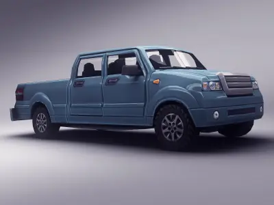 Pickup Truck Low-poly 3D model get