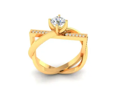 Ring M153 The luxury female ring with gems wedding 3D print model