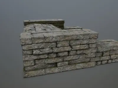 Ruin Stairs Low-poly 3D model