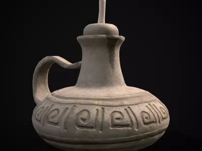 Old Oil Lamp Low-poly 3D model