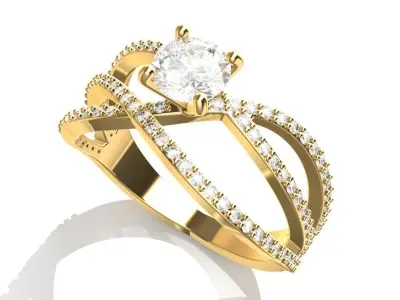 Solitaire Engagement Ring  3D print model