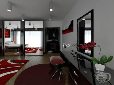 Bedroom 4 modern with accents 3D model