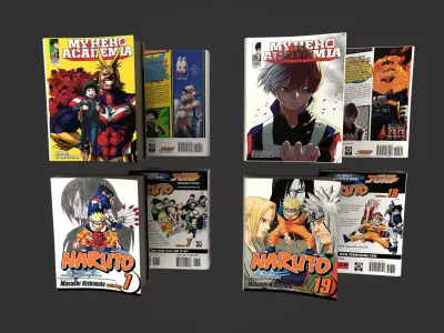 3D soft cover books Low-poly 3D model Low-poly 3D model