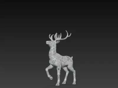 3D Christmas Reindeer Model Festive Holiday Scene 3D print model