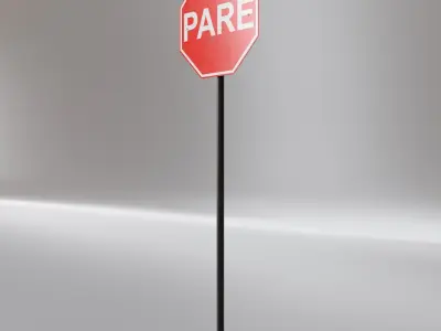 Road Sign - Pare Free low-poly 3D model