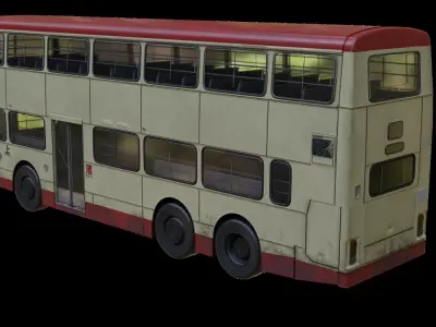 non-air conditioner Double Decker Hong kong Bus 3D model