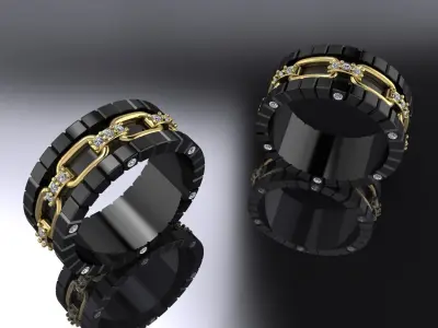 Jewelry Ring Gold 3D print model 61