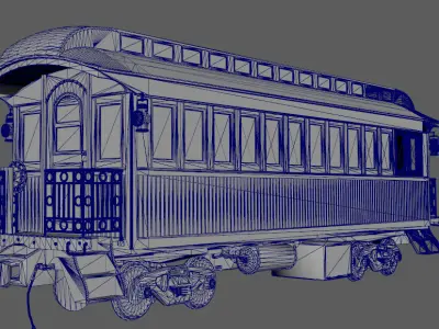 1890s train car Low-poly 3D model
