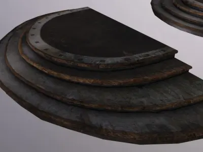 Stairs Art Nouveau Low-poly 3D model