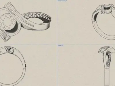 wedding ring 3D print model