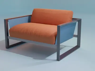 Modern Club Chair Low-poly 3D model