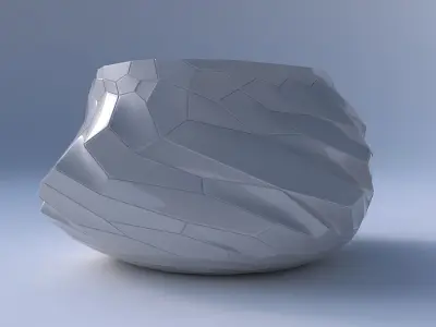 Bowl twisted elipse with fine twisted organic cells 3D print model