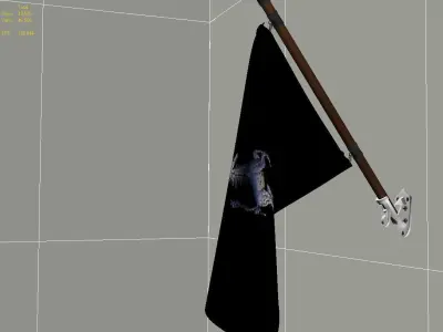 Wall Mount Flag Free 3D model