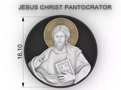 JESUS CHRIST PANTOCRATOR ORTHODOX  3D print model