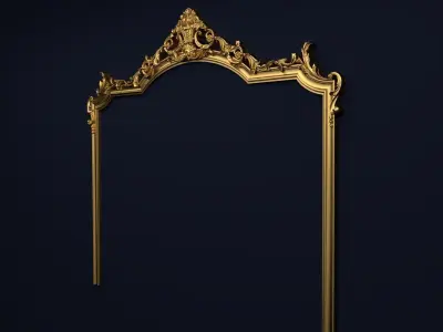 Classic Carved Bed 3D model 04 3D model