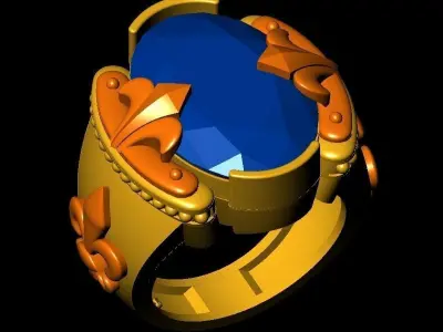 Stone Ring 3D print model 2