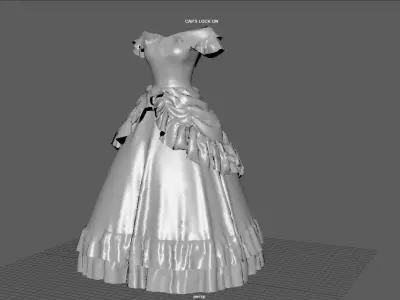 ROCOCO ERA DRESS 3D model