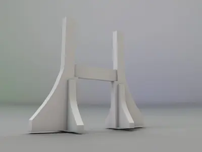 Capital gate low Low-poly 3D model