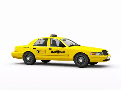 New York Taxi Low-poly 3D model