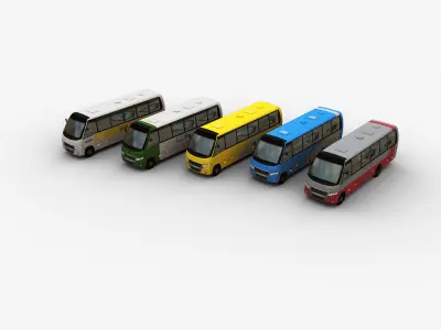 City bus with interior 7 Low-poly 3D model