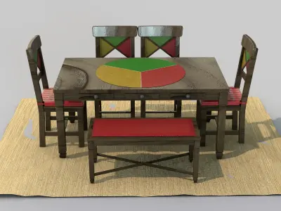 Rustic Dining Table Alegro 3D model