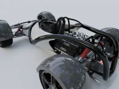 Car single place concept with v8 3D model