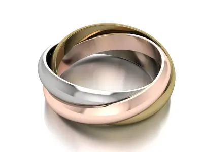 Ring Trinity Jewelry Brand Gold 3D print model