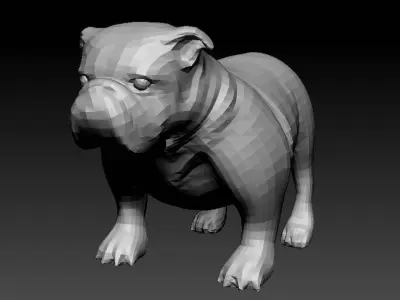 English Bulldog Low-poly 3D model