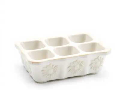 Floral Ceramic Muffin Tray Model Pack Low-poly 3D model