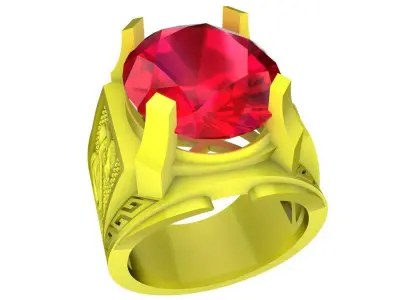 A5365 Zodiac Snake Men Ring 3D Model 3D print model