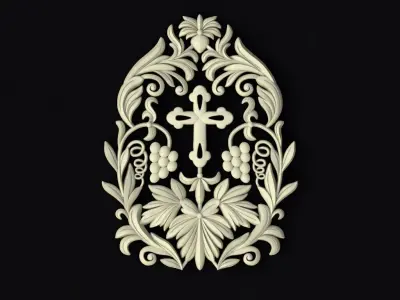 Central decor ornament for furniture 3D model 788