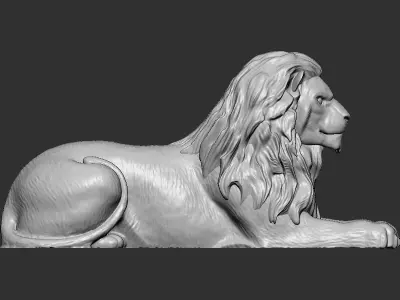 Sitting Lion 3D print model