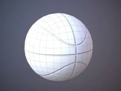 Basketball game-ready low poly high poly model ball Low-poly 3D model