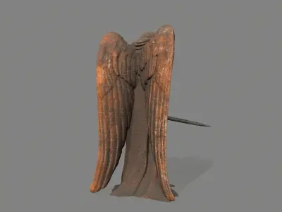 Angel Statue Low-poly 3D model
