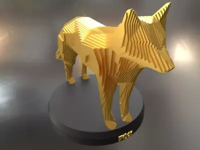 Parametric Fox Low-poly 3D model