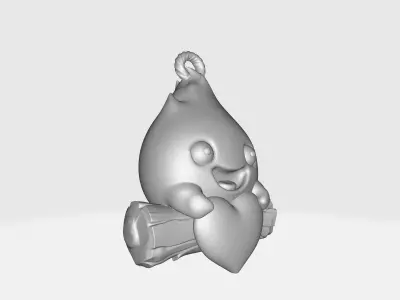 Flame Heart Valentine Holding Heart  Romantic Valentines Day 3D print model