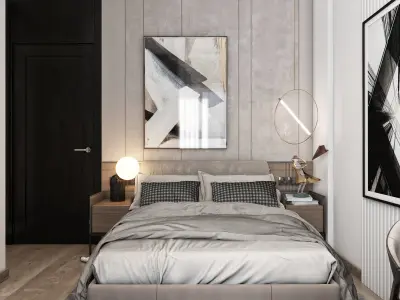 Cozy Bedroom interior scene 3D model 3D model