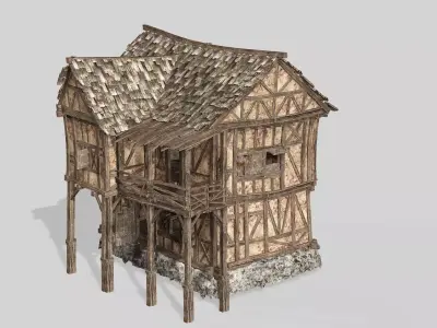 Thatch Hut House 05 For Games and Films 3D Model Low-poly 3D model