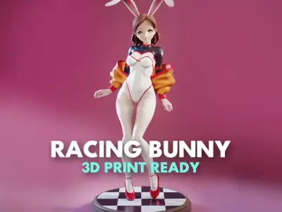 Anime Racing Bunny Girl - 3D Print Ready 3D print model