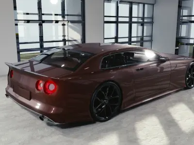 BLENDER EEVEE Brandless Sports GT  Low-poly 3D model