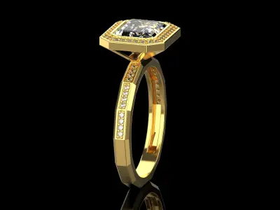 Emerald Ring N135 3D print model