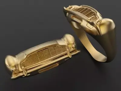 aston martin Classic Car Grill Front Unisex Mens Ring 3D print model